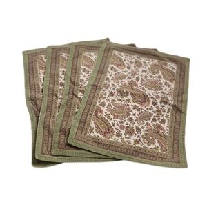 Paisley Green 100% cotton Table Mats